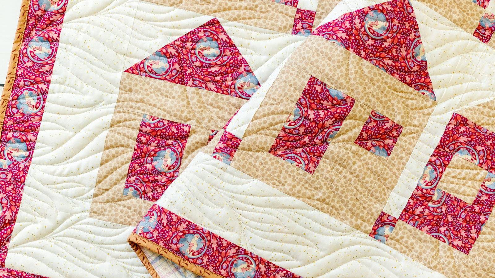 34 Paper Pieced House Quilt Blocks Image