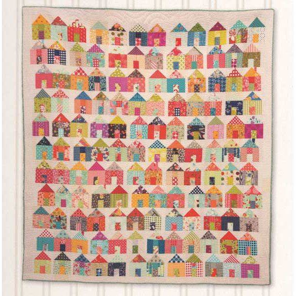 34 Paper Pieced House Quilt Blocks Image