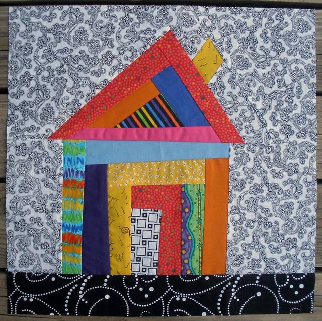 28 Wonky House Quilt Blocks Patterns Image