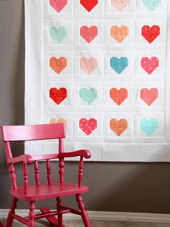34 Heart Quilt Blocks Patterns Image