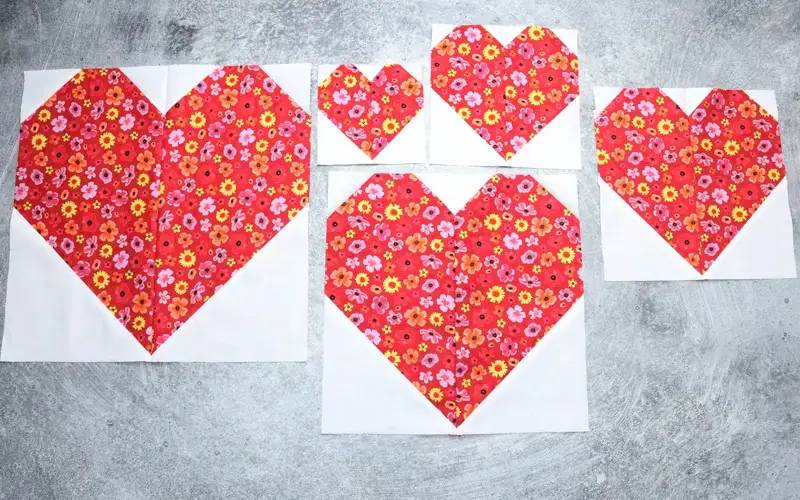 34 Heart Quilt Blocks Patterns Image