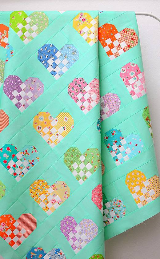 34 Heart Quilt Blocks Patterns Image