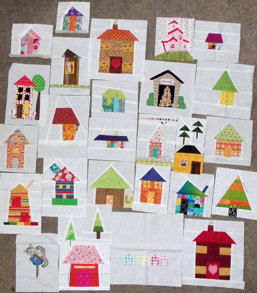 28 Wonky House Quilt Blocks Patterns Image