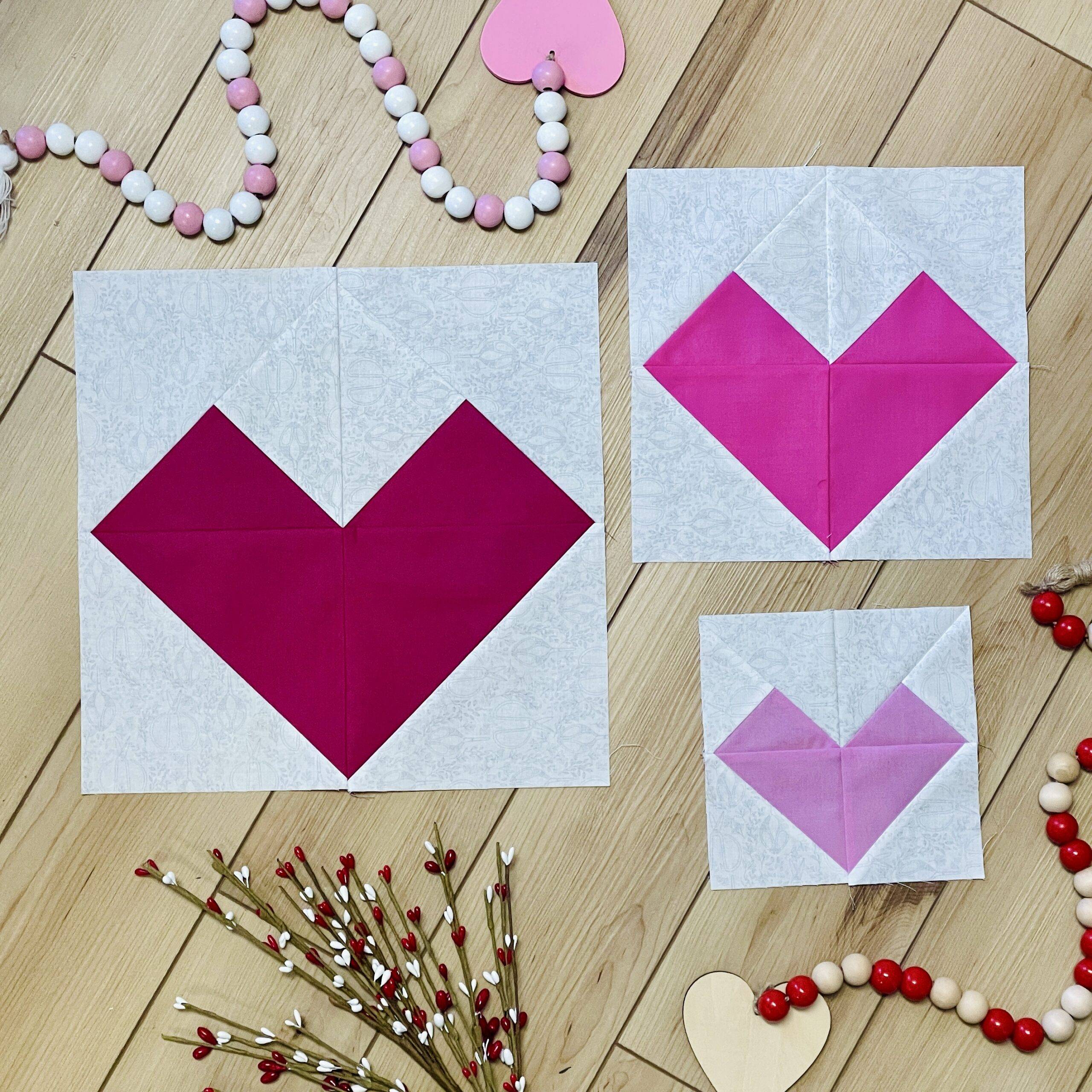 34 Heart Quilt Blocks Patterns Image
