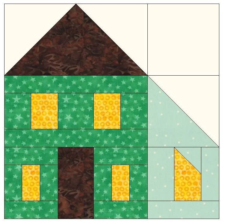 34 Paper Pieced House Quilt Blocks Image