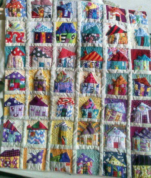 28 Wonky House Quilt Blocks Patterns Image