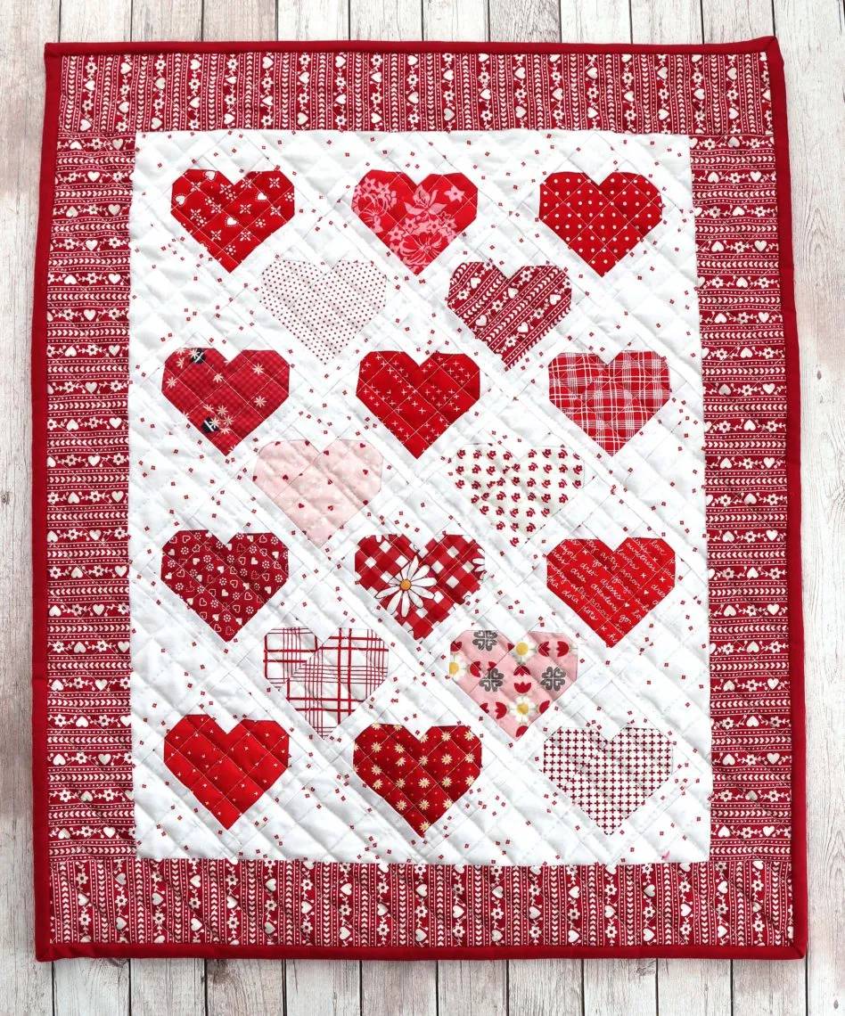34 Heart Quilt Blocks Patterns Image