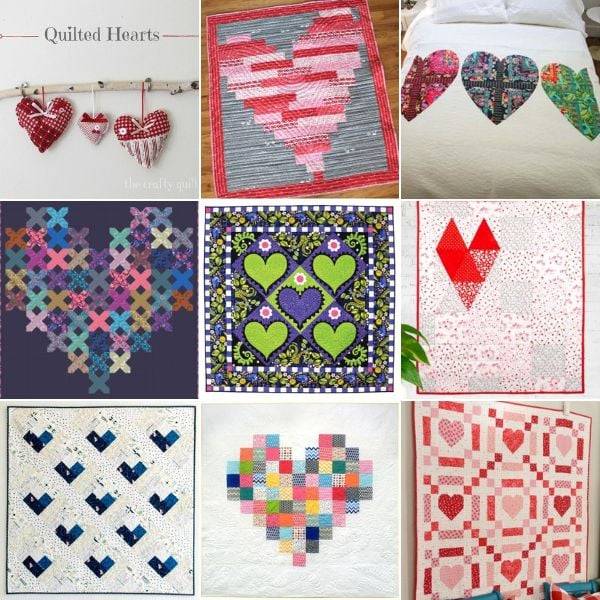 34 Heart Quilt Blocks Patterns Image