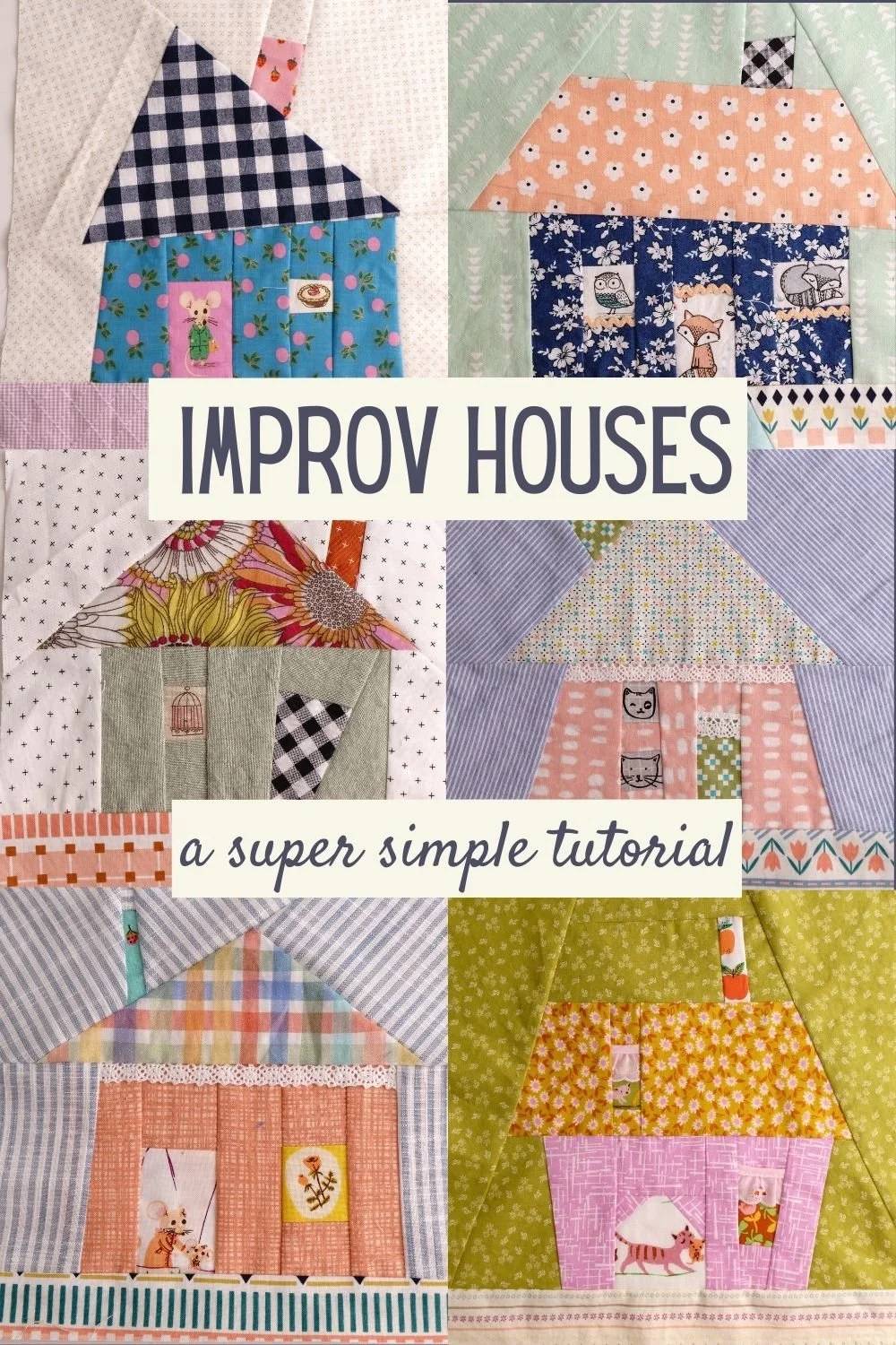 28 Wonky House Quilt Blocks Patterns Image