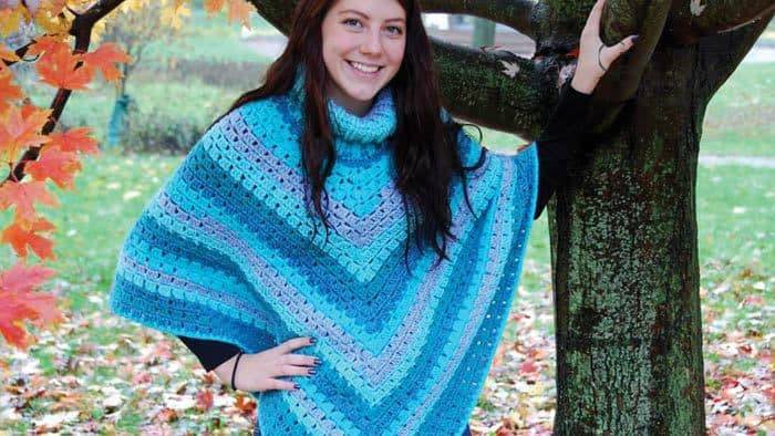 30 Turtle Neck Poncho Knitting Patterns Image