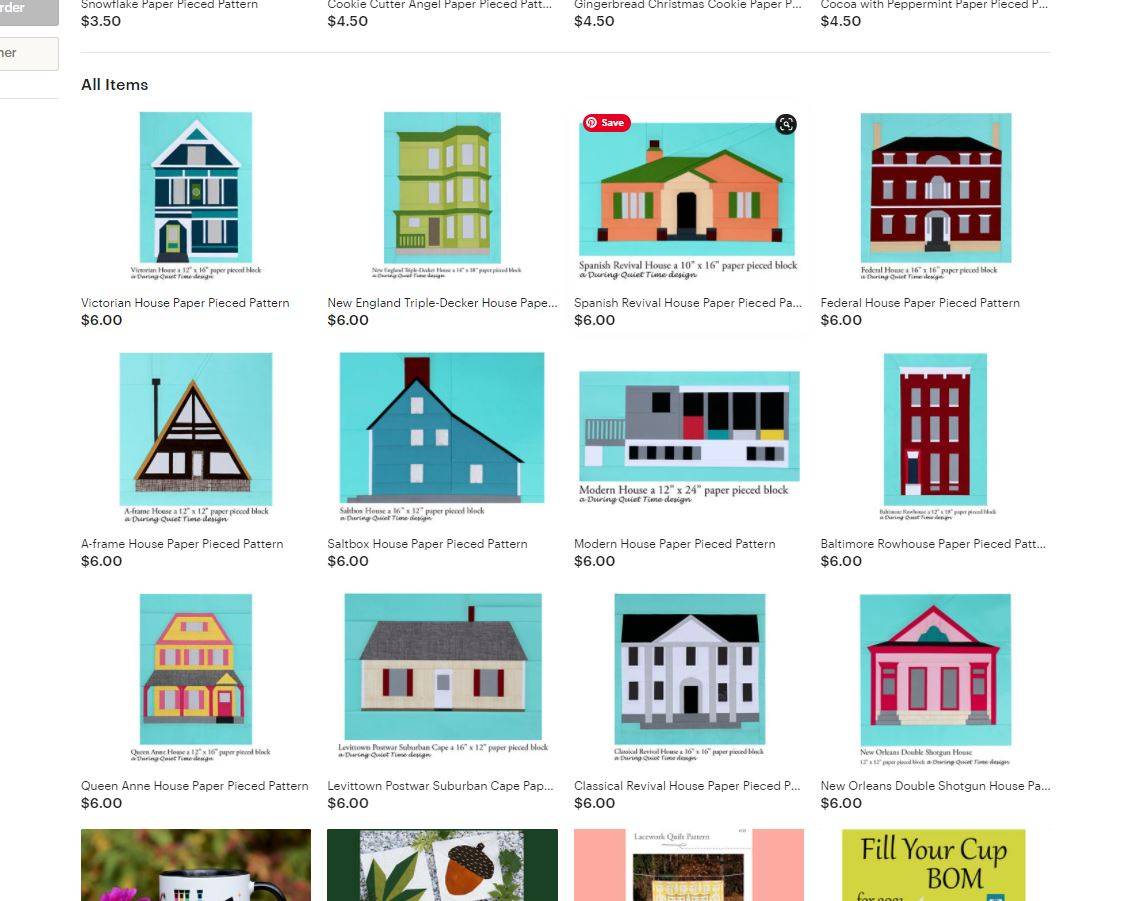 34 Paper Pieced House Quilt Blocks Image