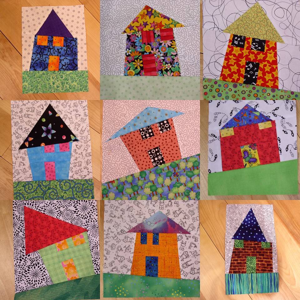 28 Wonky House Quilt Blocks Patterns Image