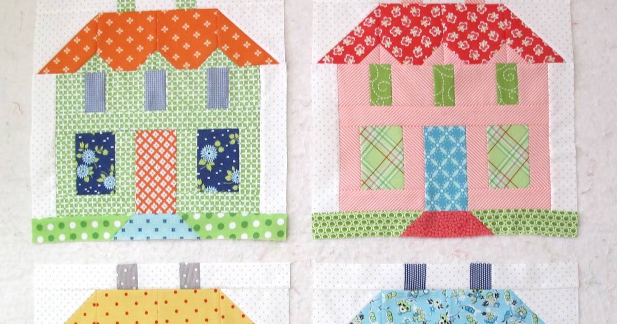 34 Paper Pieced House Quilt Blocks Image