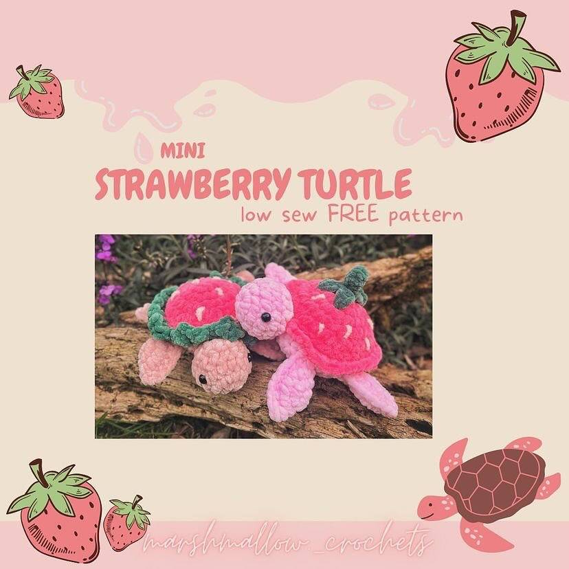 8 Strawberry Turtle Crochet Patterns Image