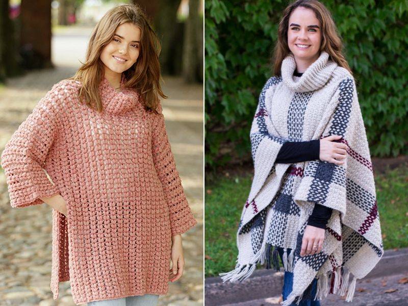 30 Turtle Neck Poncho Knitting Patterns Image