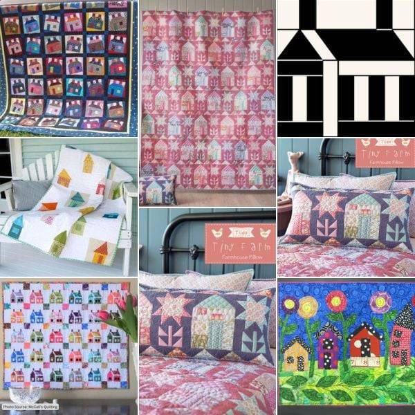 34 Paper Pieced House Quilt Blocks Image