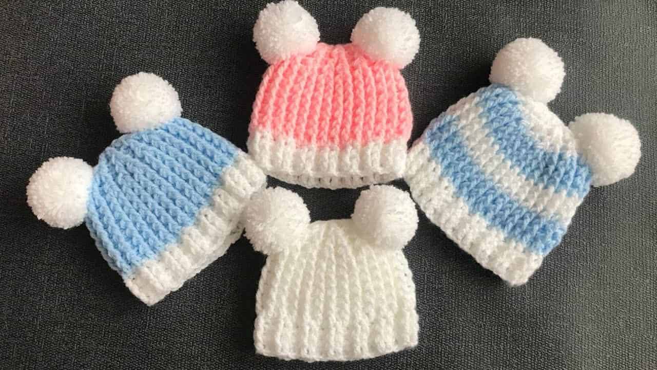32 Easy Crochet Newborn Beanie Patterns Image