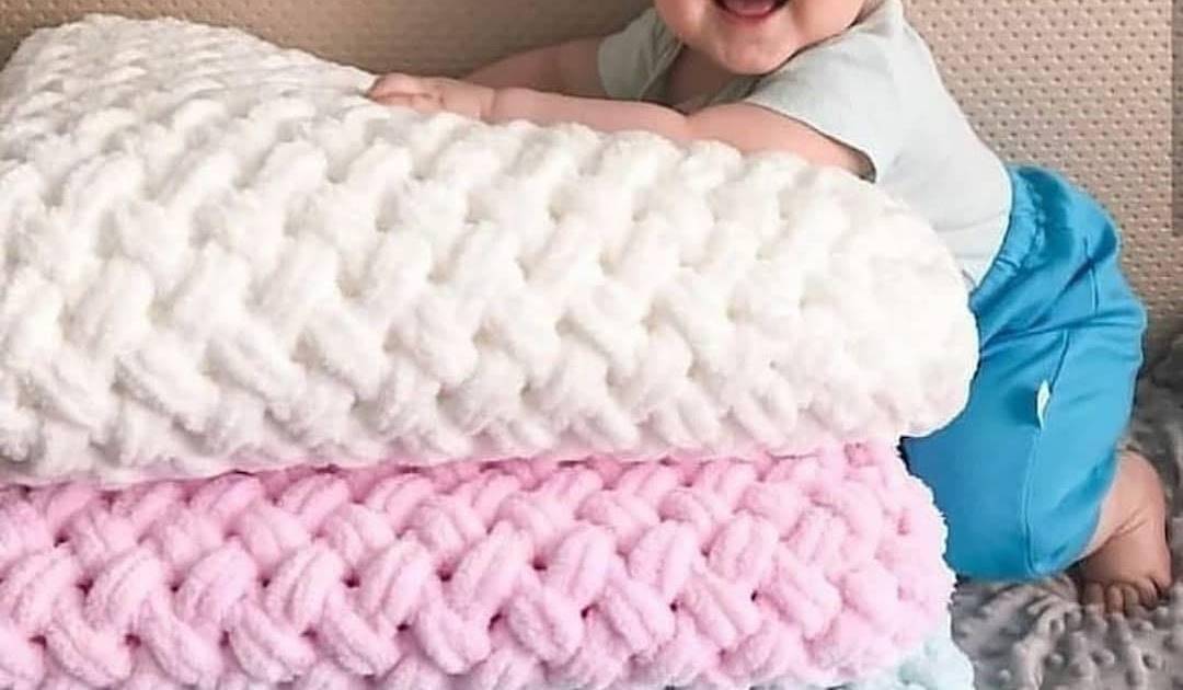 18 Finger Knit Baby Blanket Patterns Image