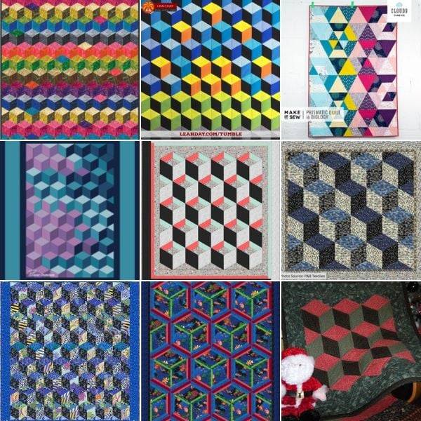 27 EPP Quilt Patterns Tumbling Blocks Image