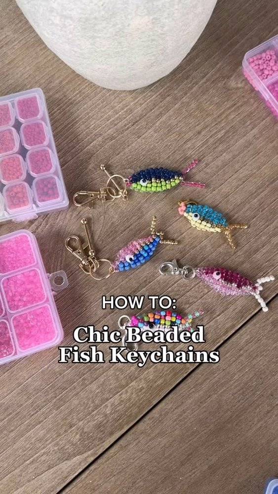 Adorable Beaded Fish Keychains