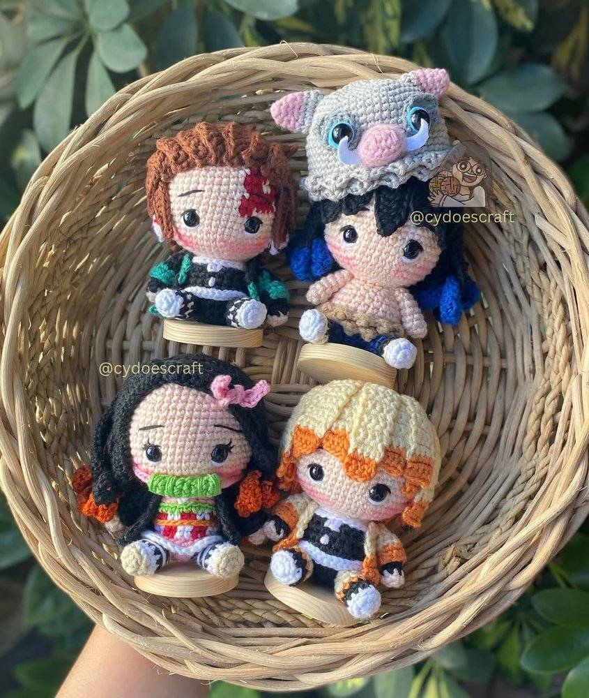 Adorable Crochet Demon Slayer Character Amigurumi
