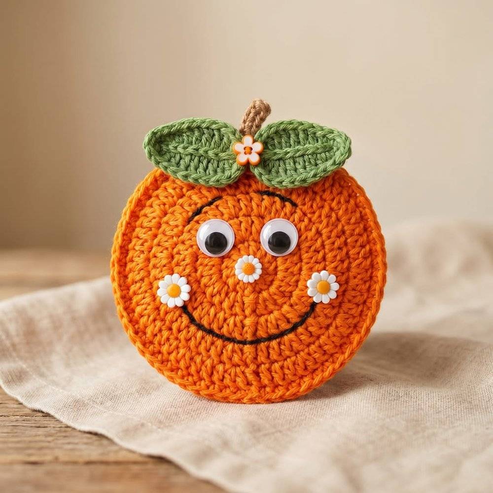 Adorable Crochet Orange Potholder Project