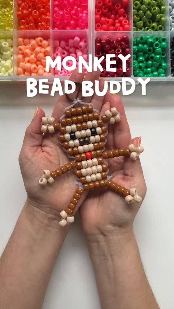 Adorable Monkey Pony Bead Buddy Craft