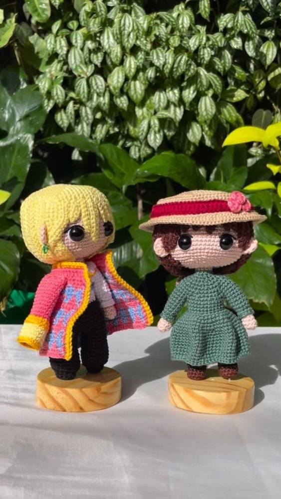 Adorable Sophie Hatter and Howl Crochet Amigurumi Dolls
