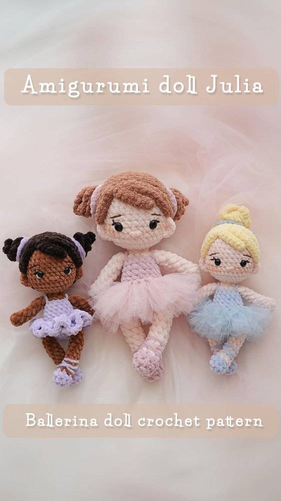 Amigurumi Ballerina Doll Crochet Trio