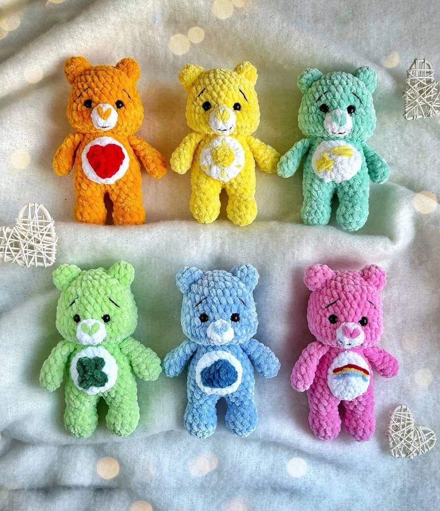 23 Plushie Crochet Patterns Amigurumi Bears with Heartfelt Symbols Crochet Pattern