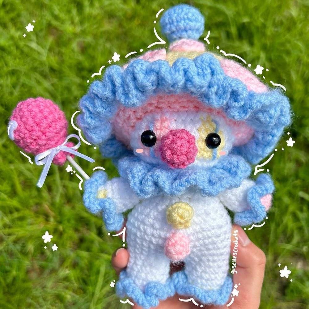 Amigurumi Clown with Lollipop Crochet Doll