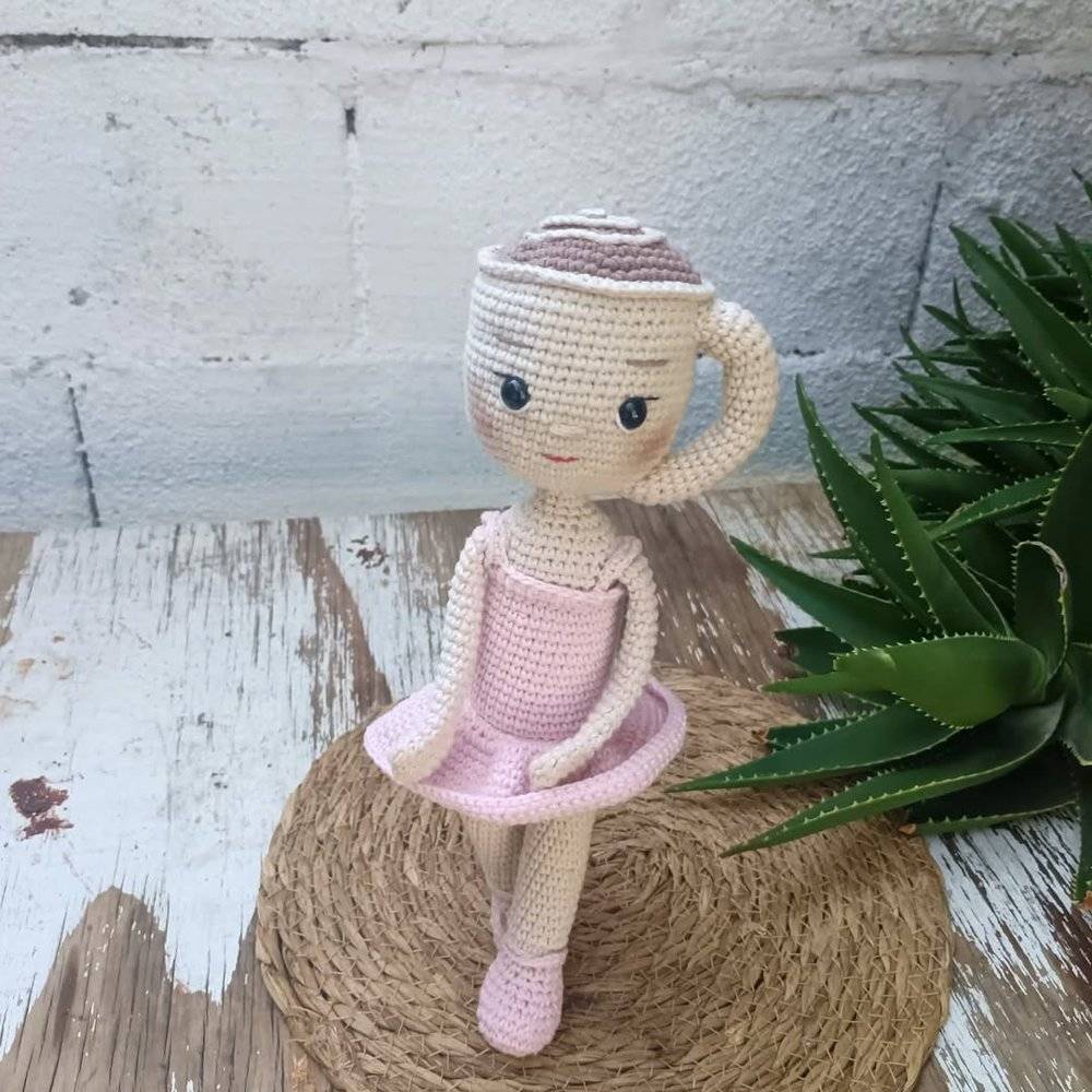 Amigurumi Coffee Cup Ballerina Doll