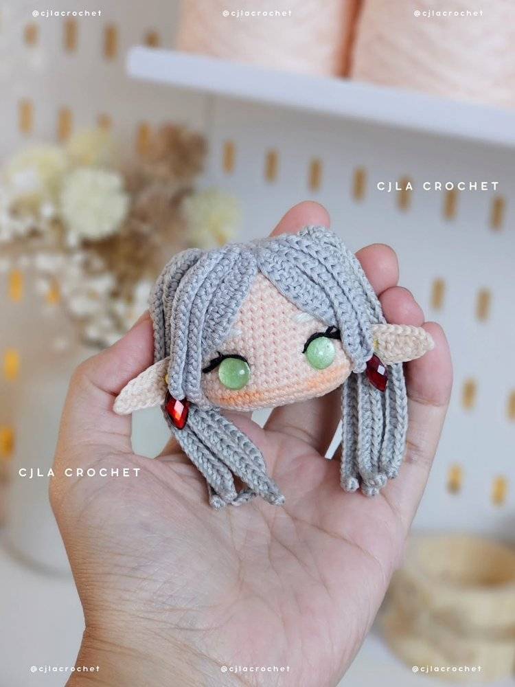 Amigurumi Frieren Character Crochet Head