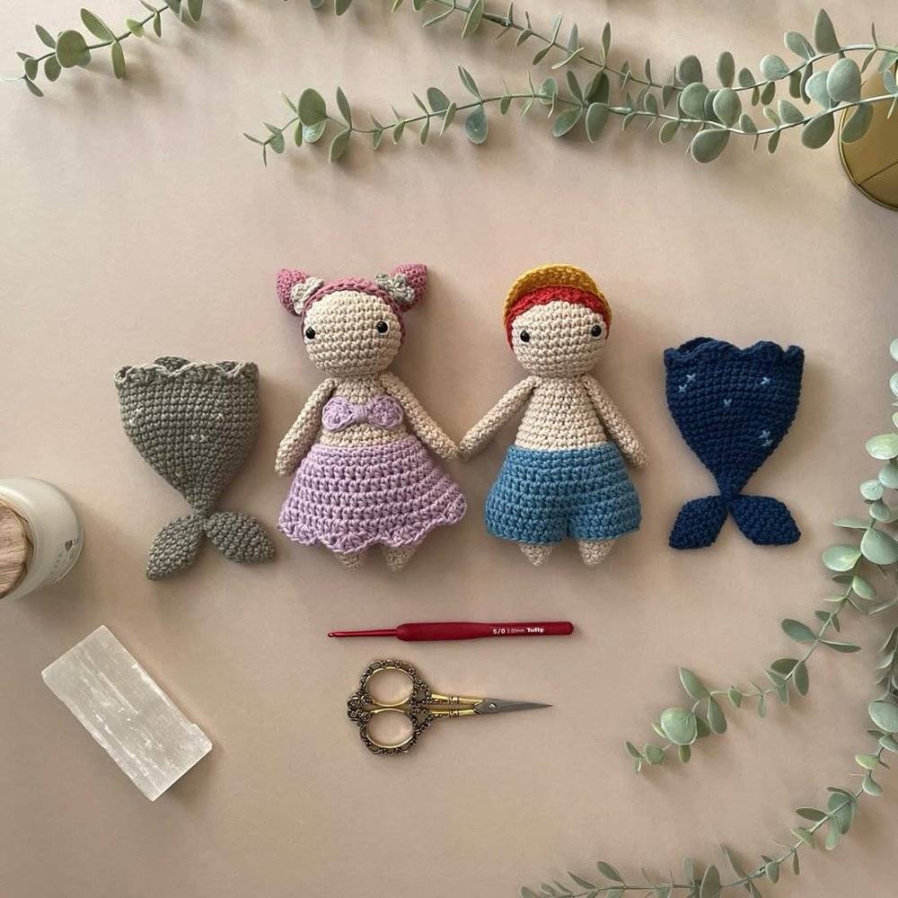 Amigurumi Mermaid Dolls with Interchangeable Tails
