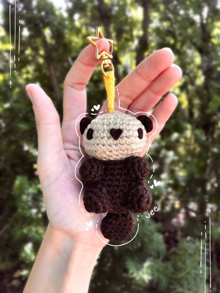 Amigurumi Panda Keychain Crochet Project