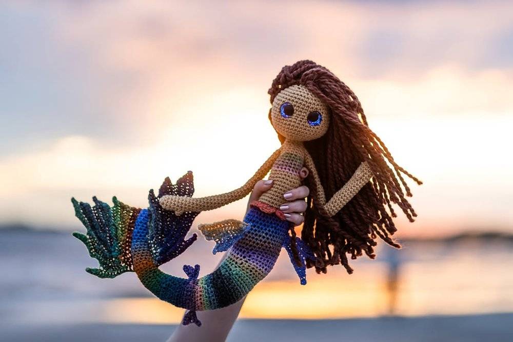 Amigurumi Rainbow Mermaid Doll Crochet Project