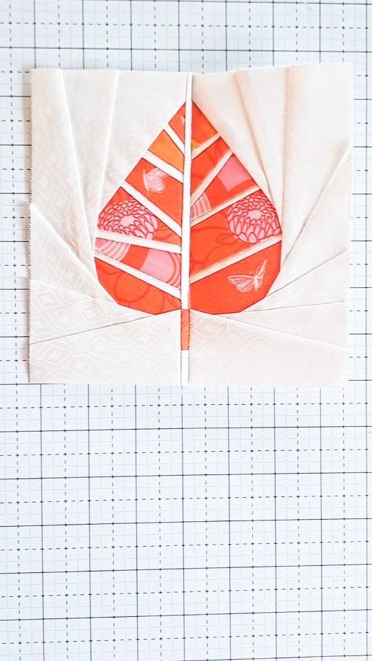 Autumn Leaf Paper Pieced Quilt Block