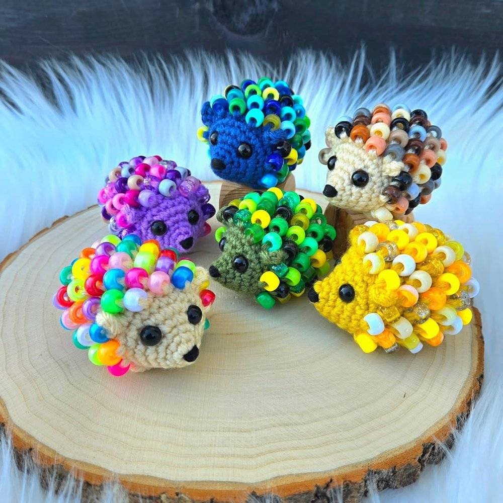 Beaded Crochet Hedgehog Fidget Toys