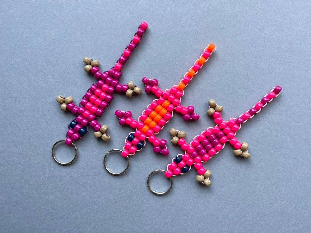 Beaded Lizard Keychain Craft Project