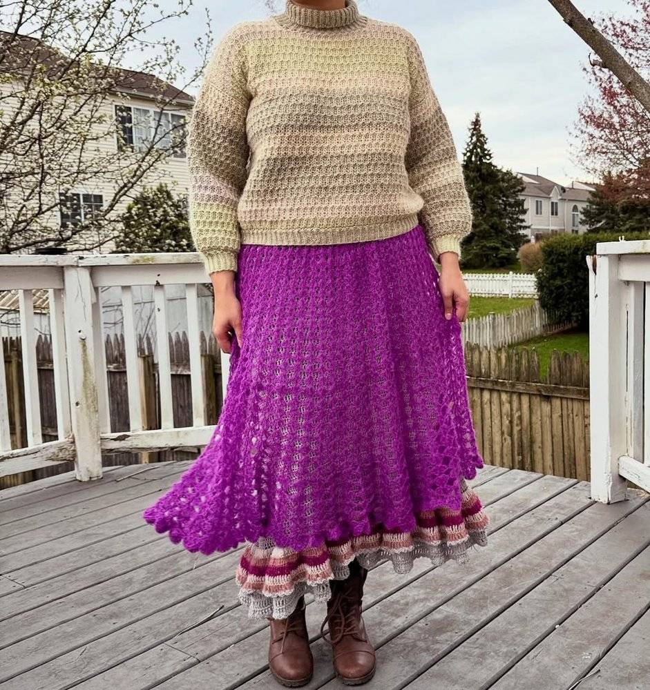 Bohemian Crochet Maxi Skirt