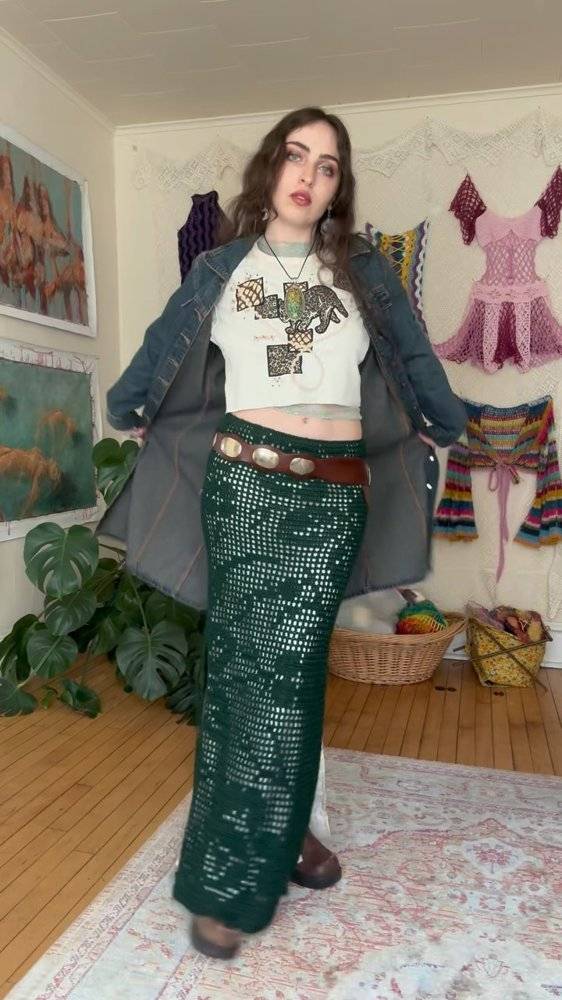 Bohemian Crochet Maxi Skirt