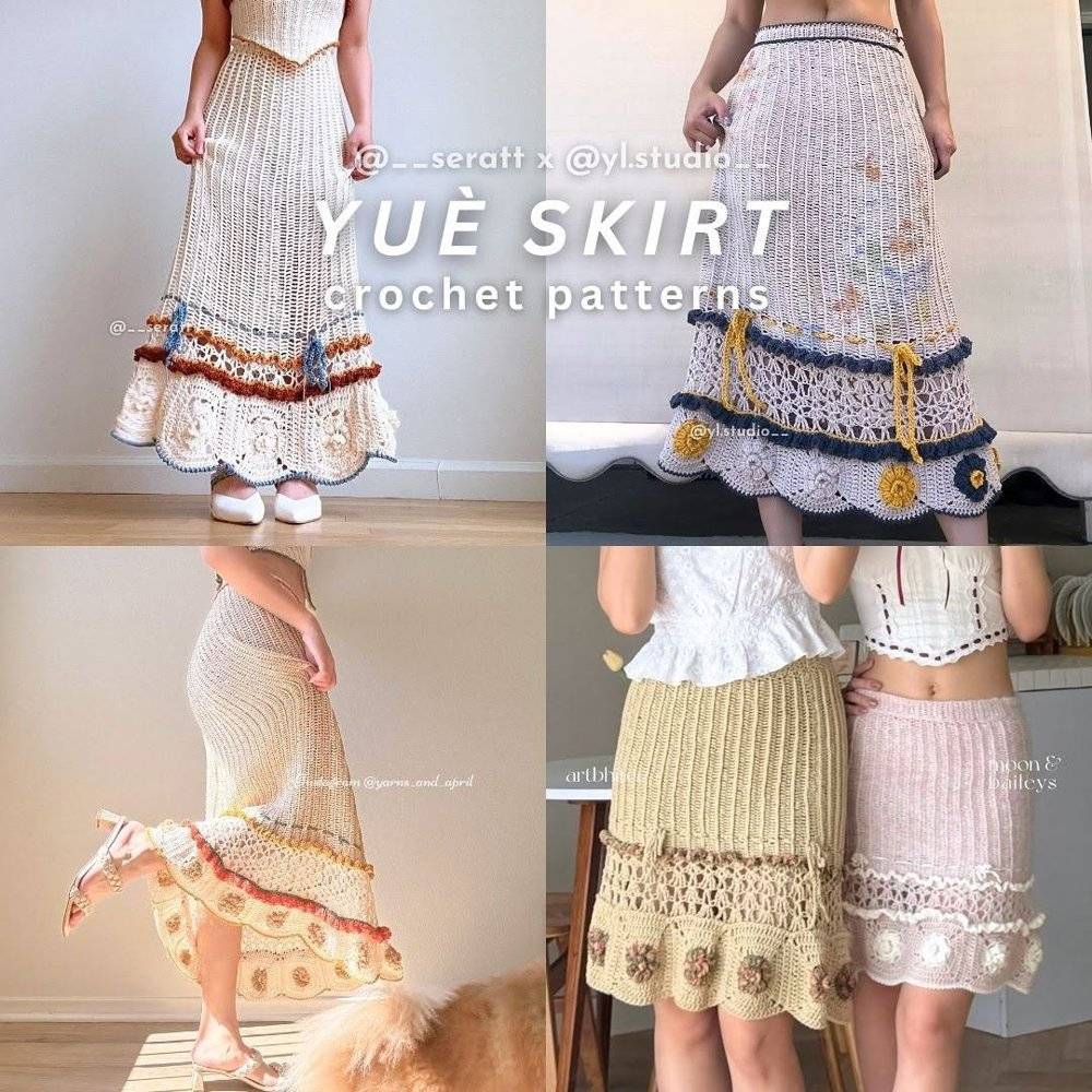 Bohemian Crochet Maxi Skirt Designs