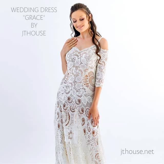 Bohemian Crochet Wedding Dress "Grace"