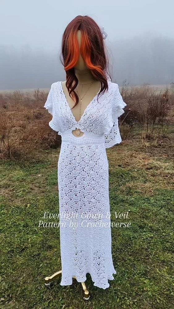 Bohemian Crochet Wedding Gown
