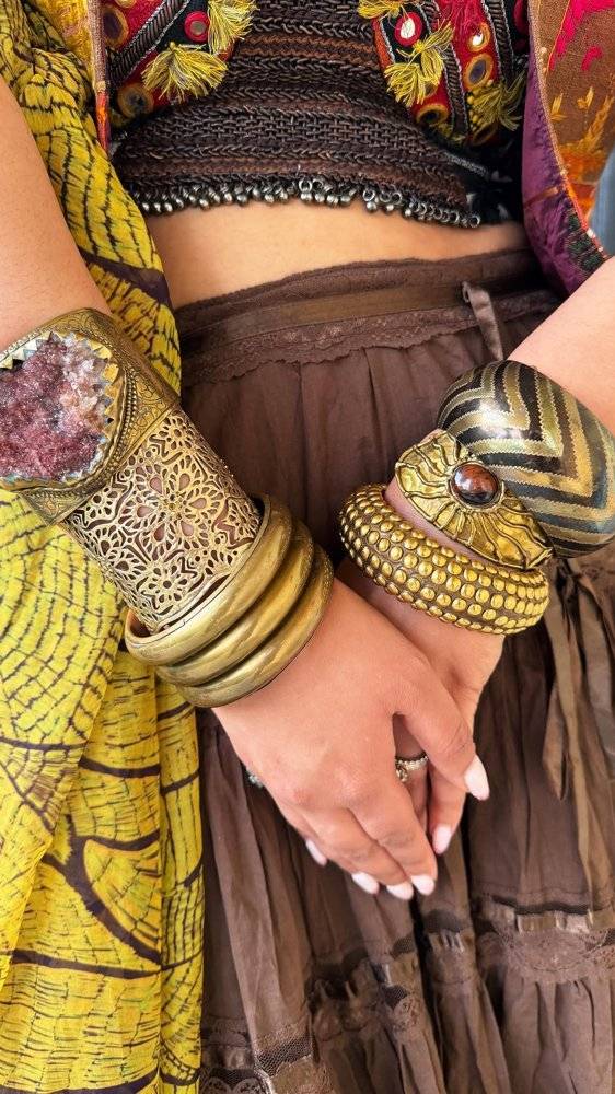 Bohemian Statement Cuffs with Gemstone Embellishments