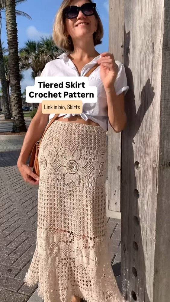 Bohemian Tiered Crochet Maxi Skirt Project