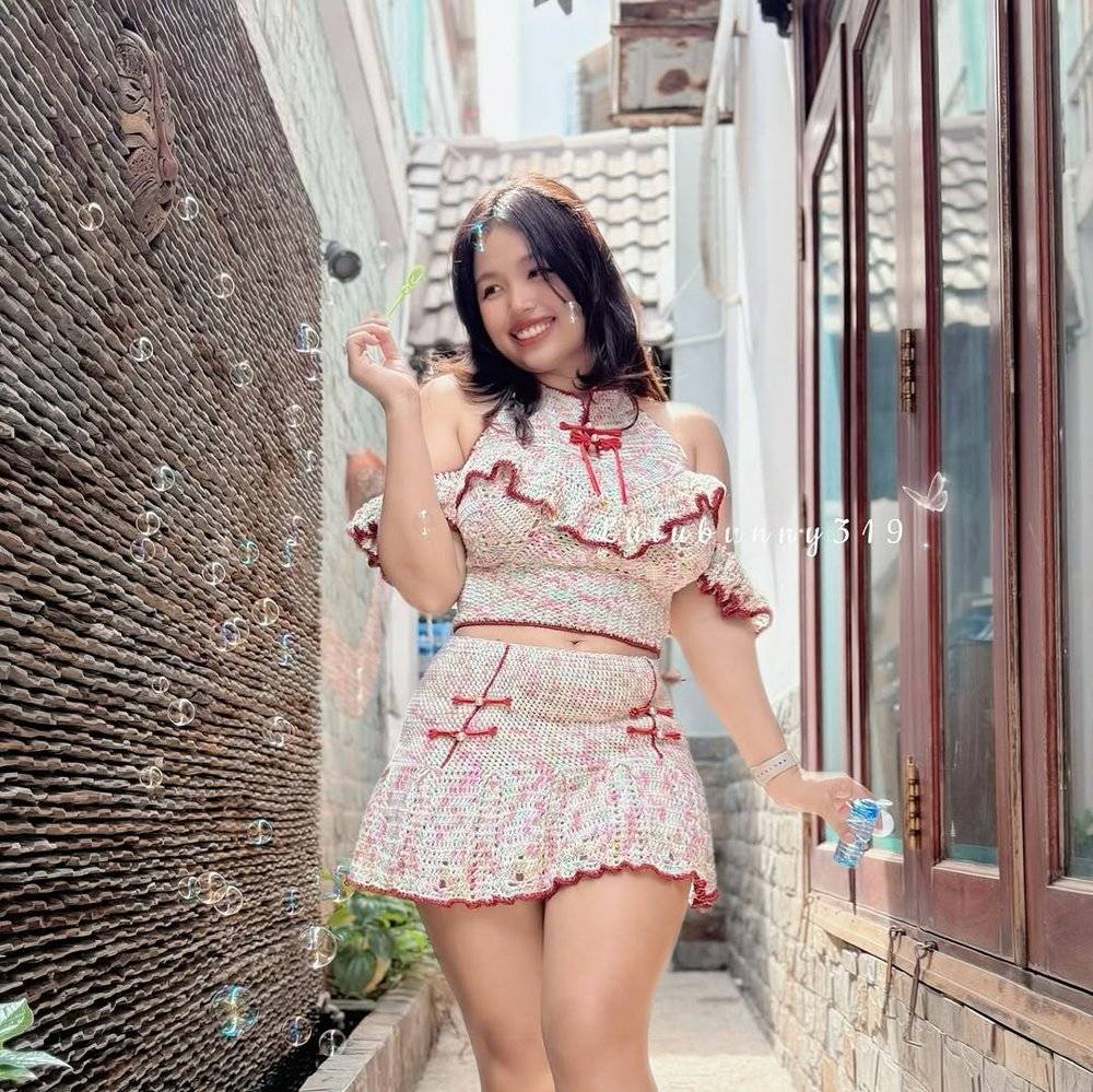 Boho Crochet Co-ord Set with Skirt and Top