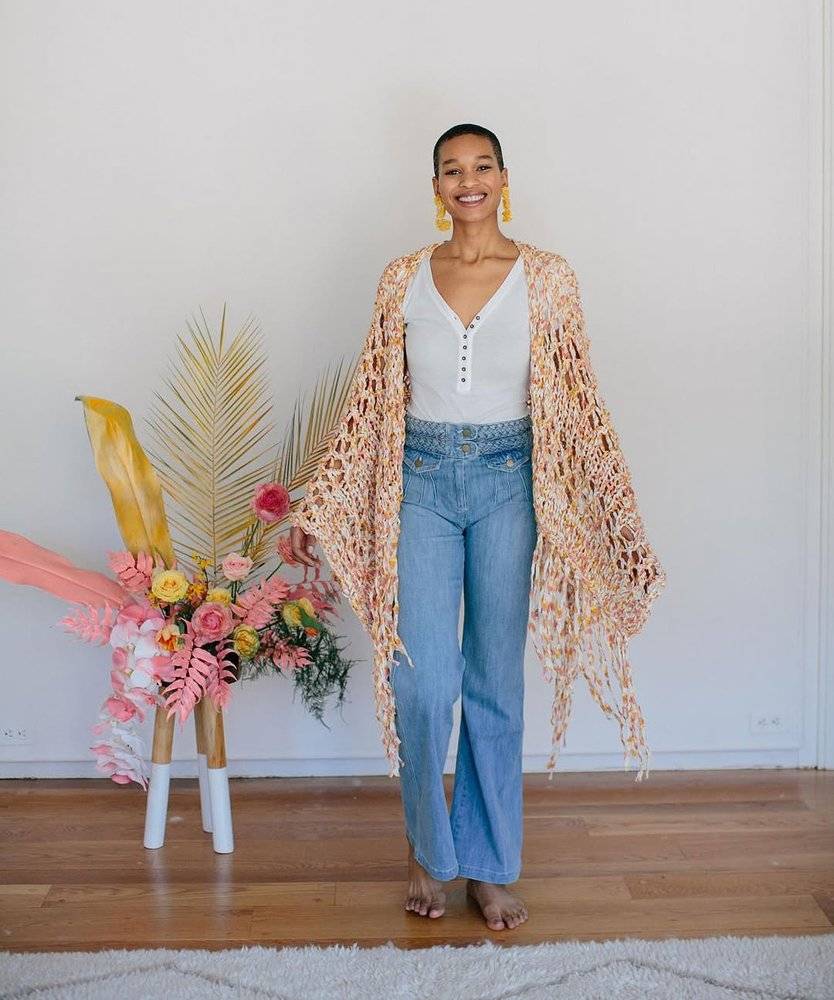 Boho Fringe Crochet Kimono Wrap