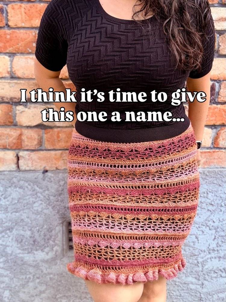 Boho Striped Crochet Pencil Skirt