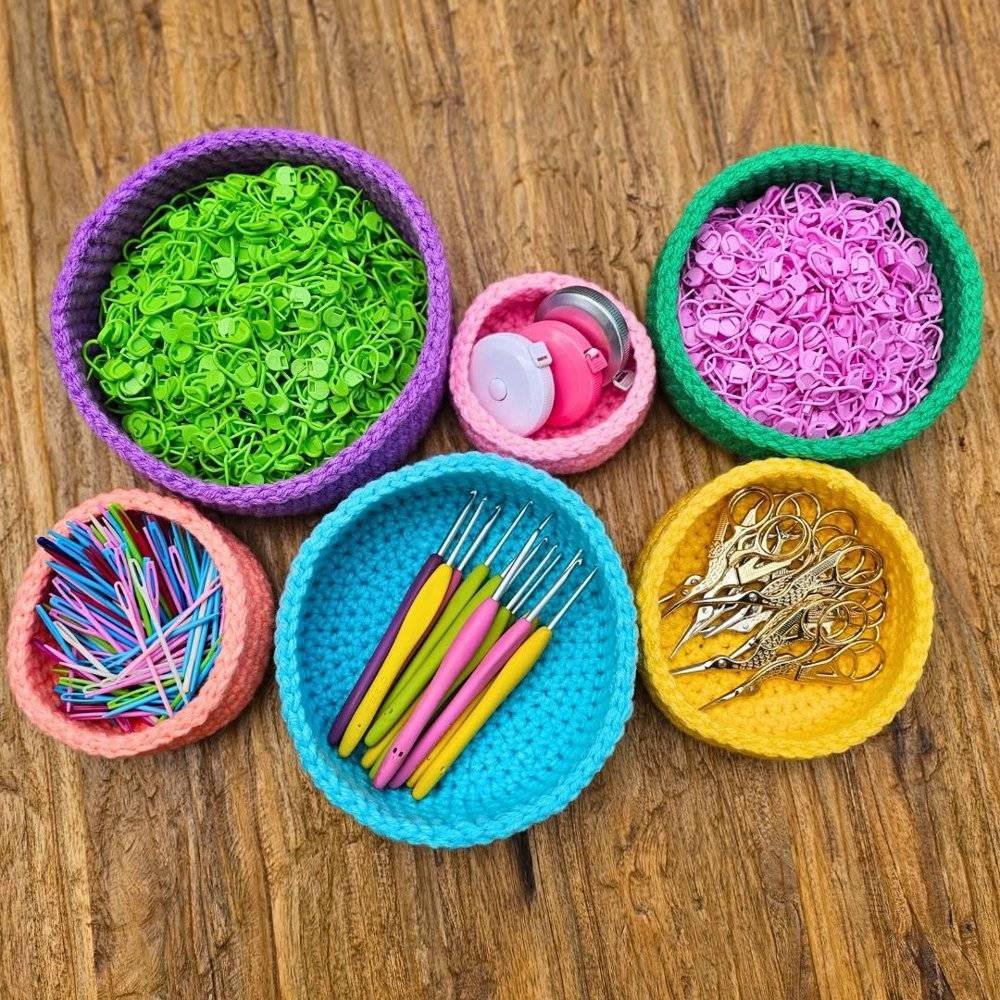 Bright Crochet Organizer Bowls